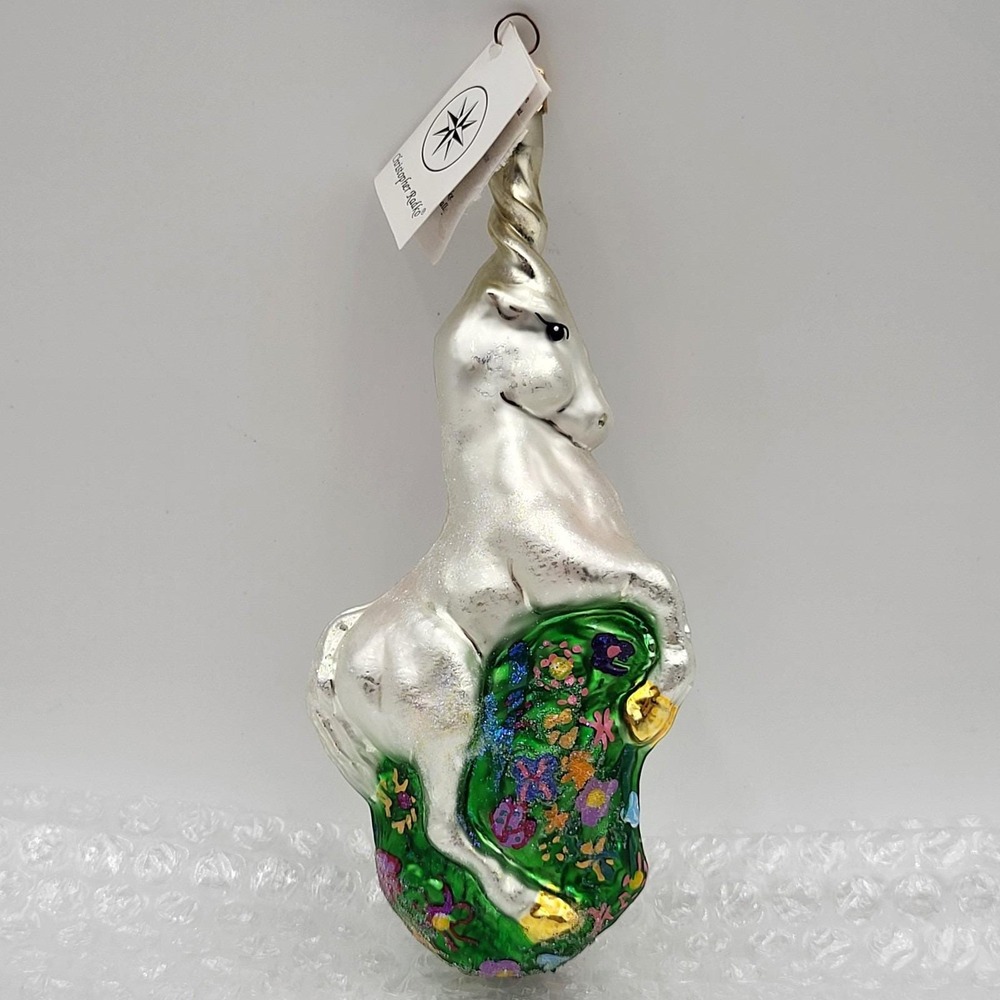 1996 Christopher Radko Candy Corn Unicorn #97-173-0 Spring Flower Ornament